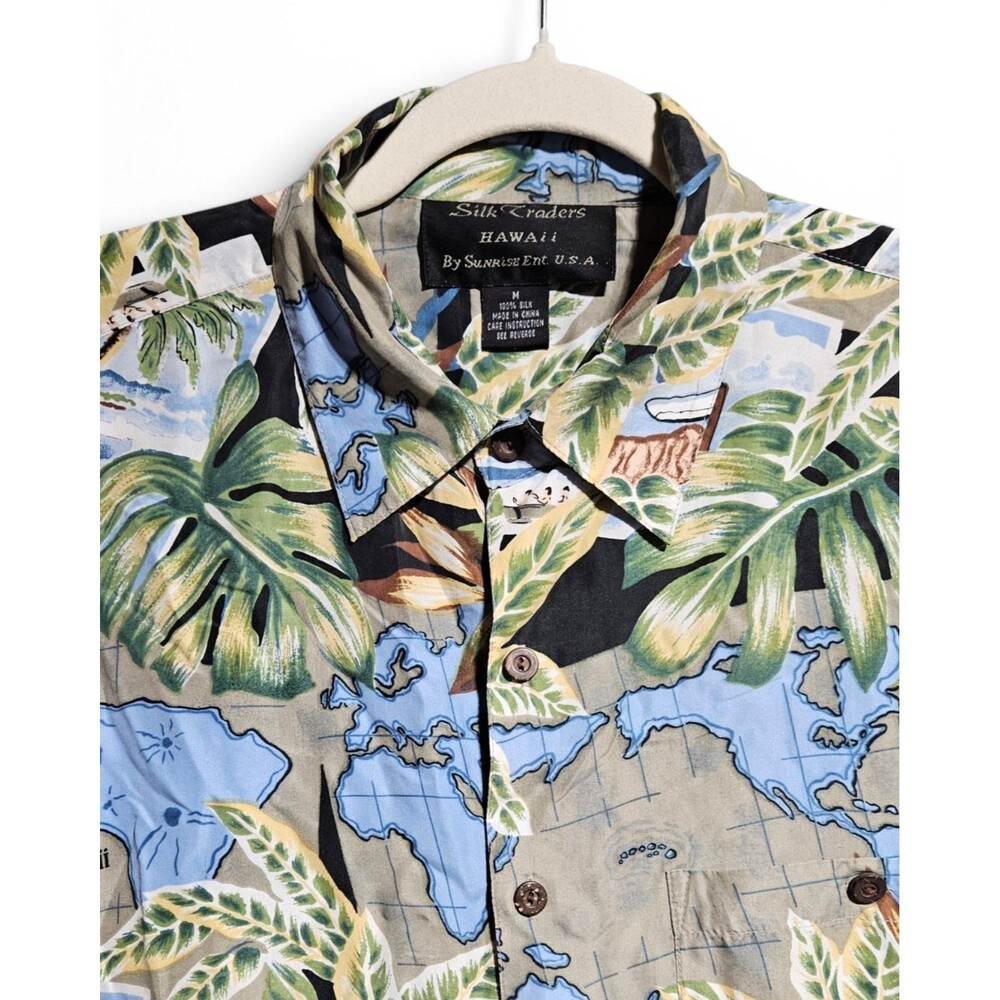 Vintage Silk Traders Hawaii Hawaiian Shirt Mens Oversized Medium 100% Silk